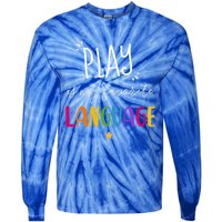 Rainbow Pediatric Speech Therapy Therapist Cute Slp Crew Gift Tie-Dye Long Sleeve Shirt