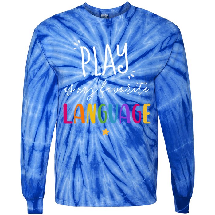 Rainbow Pediatric Speech Therapy Therapist Cute Slp Crew Gift Tie-Dye Long Sleeve Shirt