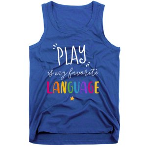 Rainbow Pediatric Speech Therapy Therapist Cute Slp Crew Gift Tank Top