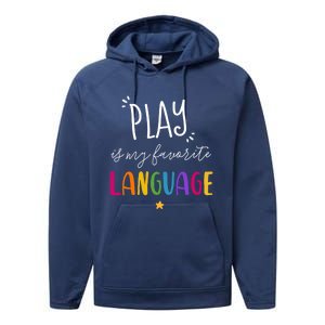 Rainbow Pediatric Speech Therapy Therapist Cute Slp Crew Gift Performance Fleece Hoodie