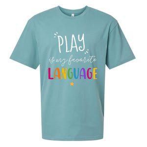 Rainbow Pediatric Speech Therapy Therapist Cute Slp Crew Gift Sueded Cloud Jersey T-Shirt