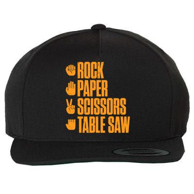 Rock Paper Scissors Table Saw Funny Carpenter Wool Snapback Cap