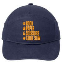 Rock Paper Scissors Table Saw Funny Carpenter 7-Panel Snapback Hat