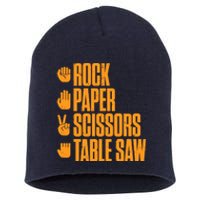 Rock Paper Scissors Table Saw Funny Carpenter Short Acrylic Beanie