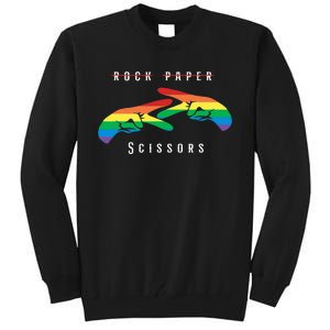 Rock Paper Scissors Funny Lesbian Pride LGBT Tall Sweatshirt