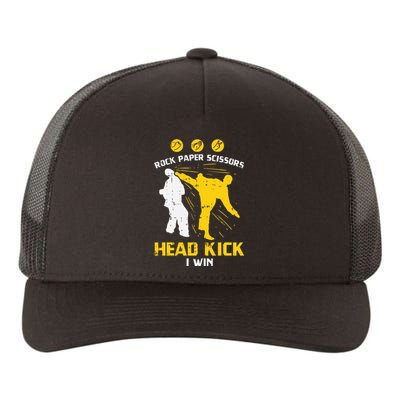 Rock Paper Scissors Headkick Win Funny Taekwondo Karate Gift  Yupoong Adult 5-Panel Trucker Hat