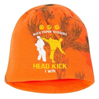 Rock Paper Scissors Headkick Win Funny Taekwondo Karate Gift  Kati - Camo Knit Beanie