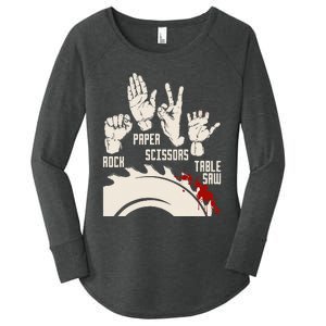 Rock Paper Scissors Table Saw Funny Woodworking Carpenter Women's Perfect Tri Tunic Long Sleeve Shirt