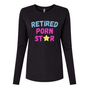 Retired Porn Star Funny Naughty Adult Humor Retirement Womens Cotton Relaxed Long Sleeve T-Shirt