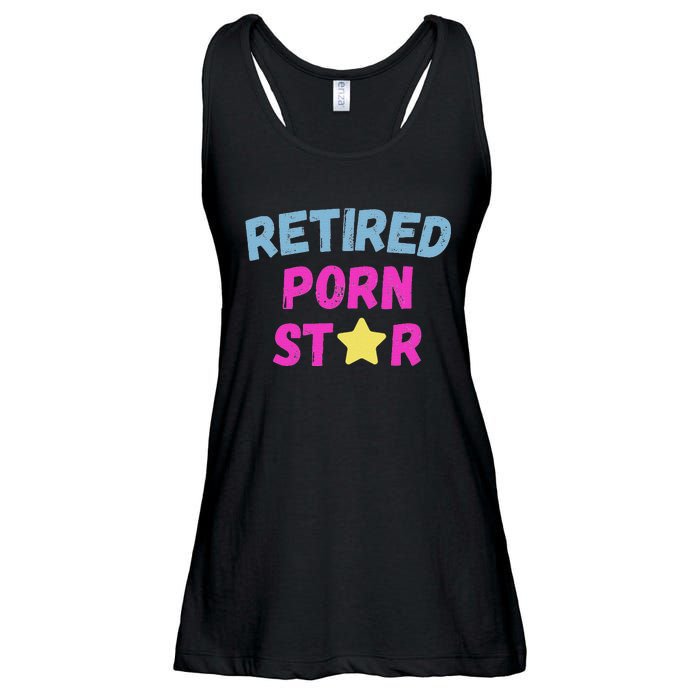 Retired Porn Star Funny Naughty Adult Humor Retirement Ladies Essential Flowy Tank