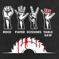 Rock Paper Scissors Table Saw Carpenter Craftsman Woodworker Garment-Dyed Fleece Hoodie
