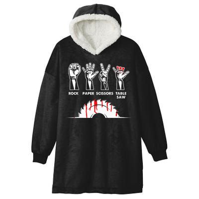 Rock Paper Scissors Table Saw Carpenter Craftsman Woodworker Hooded Wearable Blanket