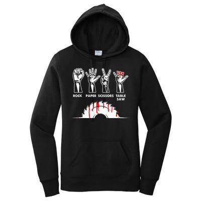 Rock Paper Scissors Table Saw Carpenter Craftsman Woodworker Women's Pullover Hoodie