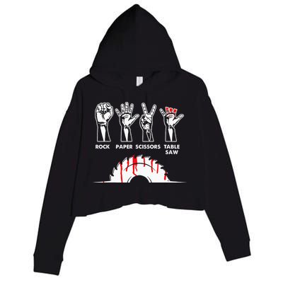 Rock Paper Scissors Table Saw Carpenter Craftsman Woodworker Crop Fleece Hoodie