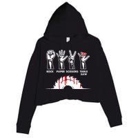 Rock Paper Scissors Table Saw Carpenter Craftsman Woodworker Crop Fleece Hoodie