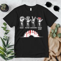 Rock Paper Scissors Table Saw Carpenter Craftsman Woodworker Premium T-Shirt