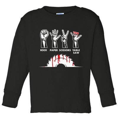 Rock Paper Scissors Table Saw Carpenter Craftsman Woodworker Toddler Long Sleeve Shirt
