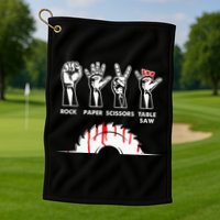Rock Paper Scissors Table Saw Carpenter Craftsman Woodworker Golf Towel