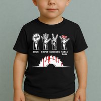 Rock Paper Scissors Table Saw Carpenter Craftsman Woodworker Toddler T-Shirt