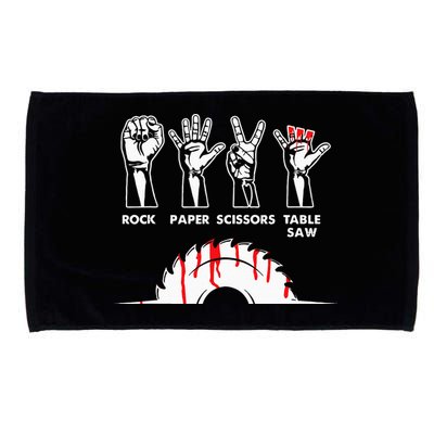 Rock Paper Scissors Table Saw Carpenter Craftsman Woodworker Microfiber Hand Towel