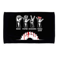 Rock Paper Scissors Table Saw Carpenter Craftsman Woodworker Microfiber Hand Towel
