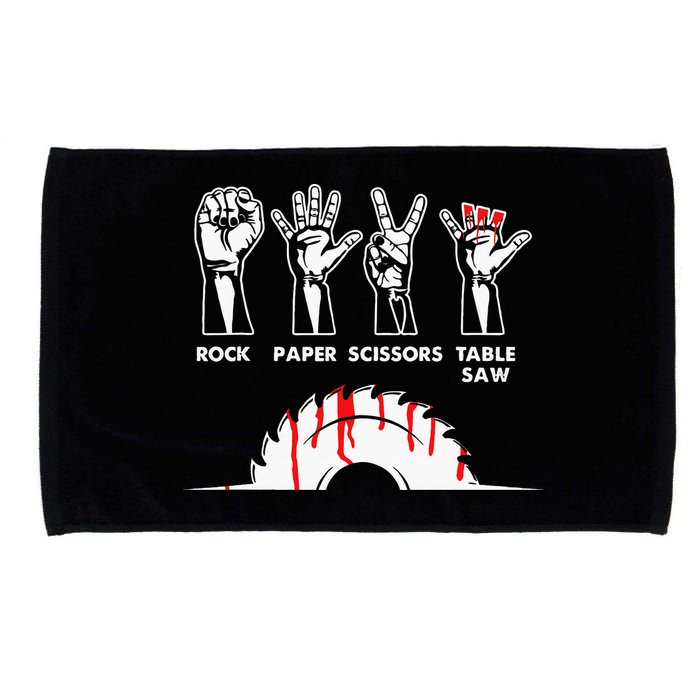 Rock Paper Scissors Table Saw Carpenter Craftsman Woodworker Microfiber Hand Towel