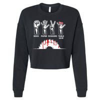 Rock Paper Scissors Table Saw Carpenter Craftsman Woodworker Cropped Pullover Crew