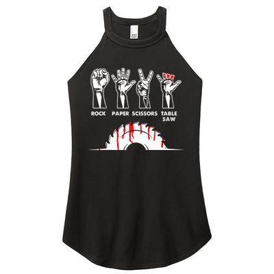 Rock Paper Scissors Table Saw Carpenter Craftsman Woodworker Women's Perfect Tri Rocker Tank