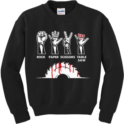 Rock Paper Scissors Table Saw Carpenter Craftsman Woodworker Kids Sweatshirt