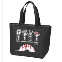 Rock Paper Scissors Table Saw Carpenter Craftsman Woodworker Zip Tote Bag