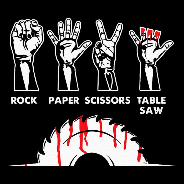 Rock Paper Scissors Table Saw Carpenter Craftsman Woodworker Full Zip Hoodie