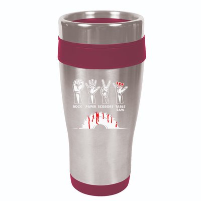 Rock Paper Scissors Table Saw Carpenter Craftsman Woodworker 16oz Travel Tumbler