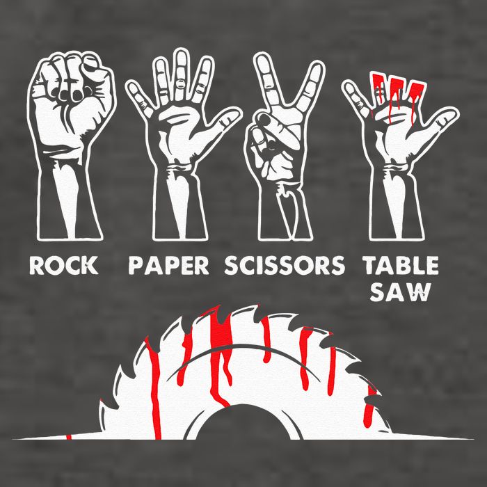 Rock Paper Scissors Table Saw Carpenter Craftsman Woodworker Vector Backpack
