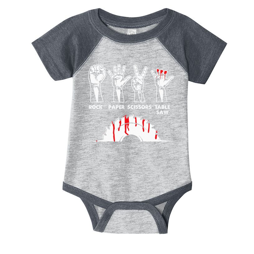 Rock Paper Scissors Table Saw Carpenter Craftsman Woodworker Infant Baby Jersey Bodysuit
