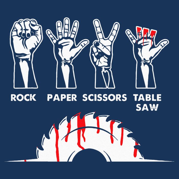 Rock Paper Scissors Table Saw Carpenter Craftsman Woodworker Infant Baby Jersey Bodysuit