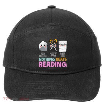 Rock Paper Scissor Nothing Beats Reading Gift 7-Panel Snapback Hat
