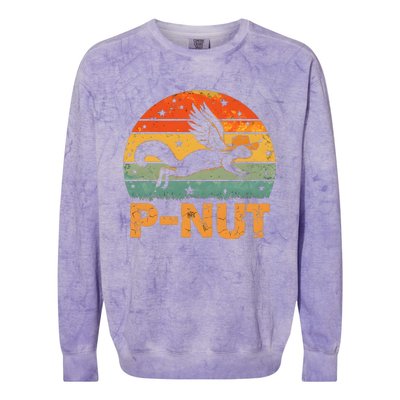 Retro Peanut Squirrel Justice For Peanut Vintage Retro Sunset Colorblast Crewneck Sweatshirt