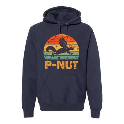 Retro Peanut Squirrel Justice For Peanut Vintage Retro Sunset Premium Hoodie