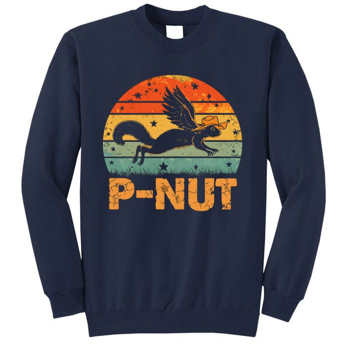 Retro Peanut Squirrel Justice For Peanut Vintage Retro Sunset Tall Sweatshirt