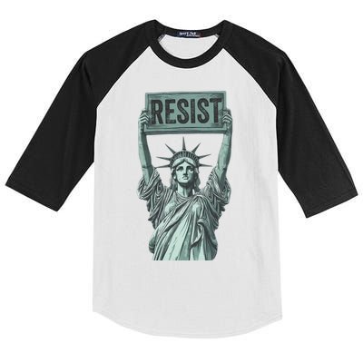Resist Protest Statue Of Liberty Kids Colorblock Raglan Jersey
