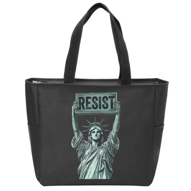Resist Protest Statue Of Liberty Zip Tote Bag