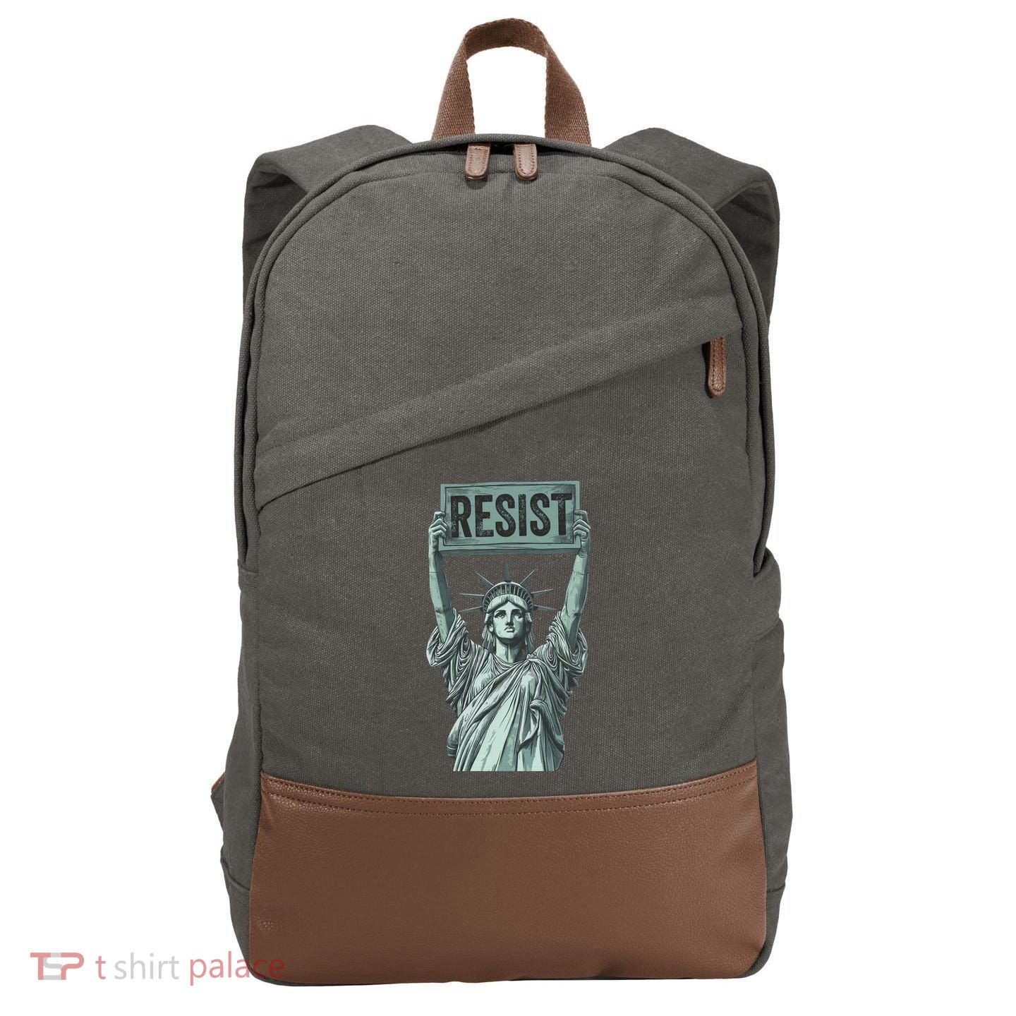 Resist Protest Statue Of Liberty Cotton Canvas Backpack