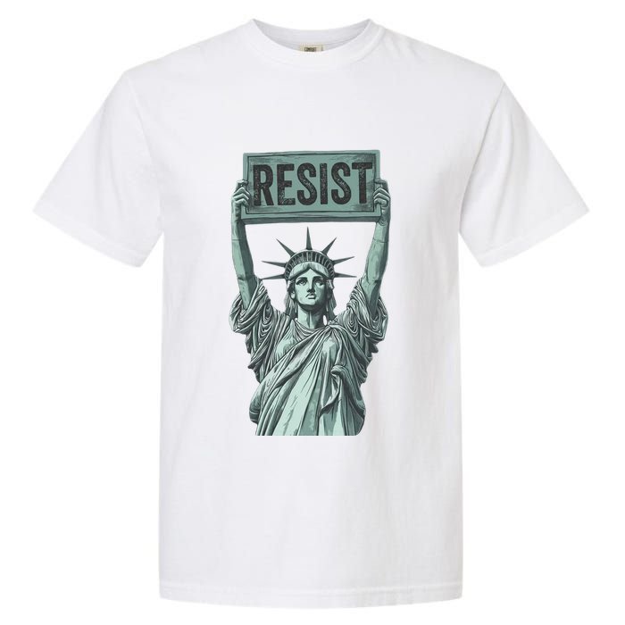 Resist Protest Statue Of Liberty Garment-Dyed Heavyweight T-Shirt