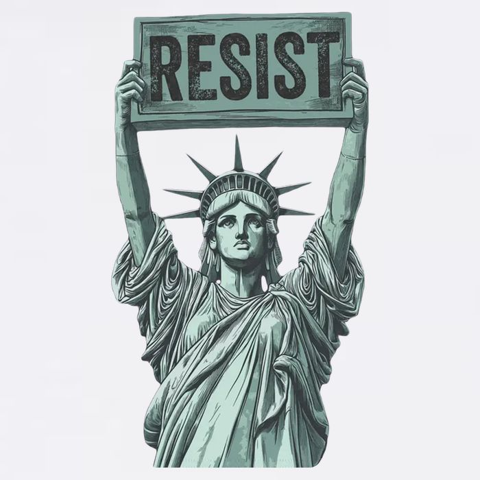 Resist Protest Statue Of Liberty Button