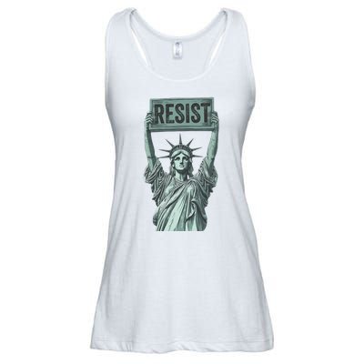 Resist Protest Statue Of Liberty Ladies Essential Flowy Tank