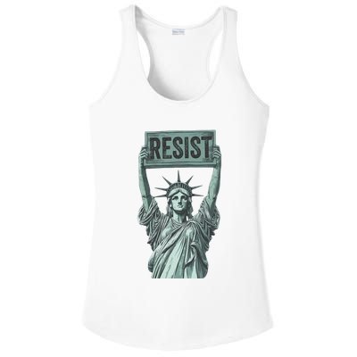 Resist Protest Statue Of Liberty Ladies PosiCharge Competitor Racerback Tank