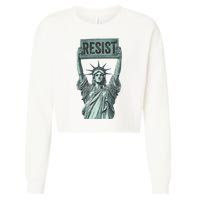Resist Protest Statue Of Liberty Cropped Pullover Crew