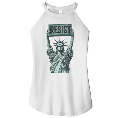 Resist Protest Statue Of Liberty Women's Perfect Tri Rocker Tank
