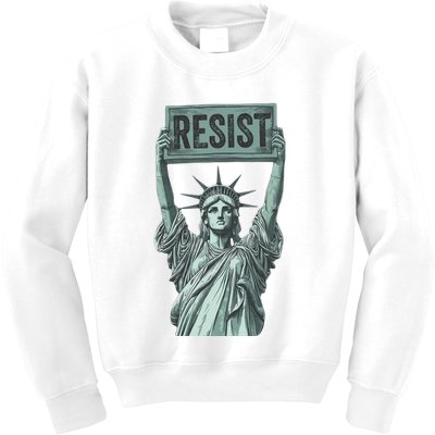 Resist Protest Statue Of Liberty Kids Sweatshirt