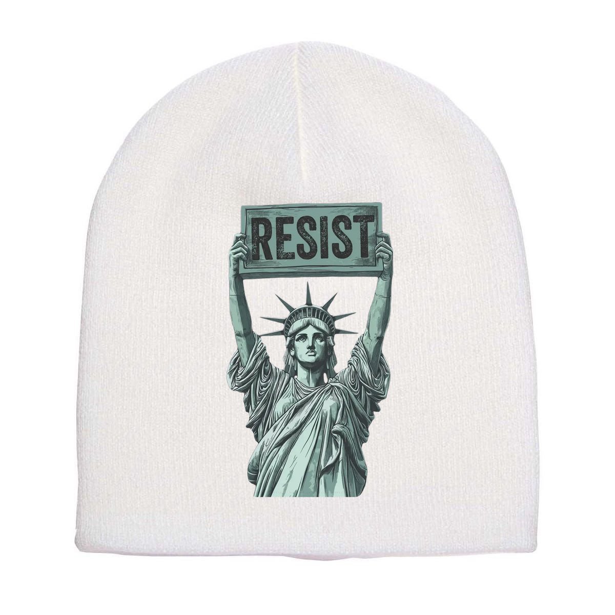 Resist Protest Statue Of Liberty Short Acrylic Beanie
